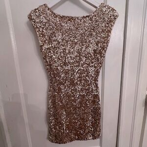 Alice + Olivia gold sequin dress size S